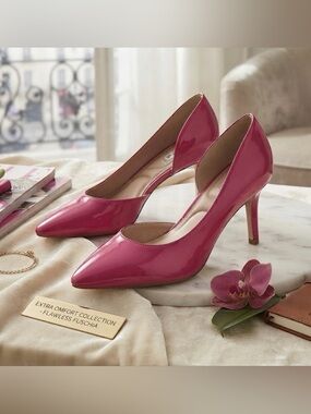 pop Patent Pointed-Toe Pumps in Fuchsia